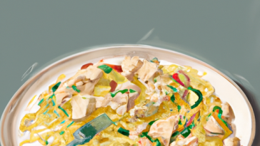 Keto Chicken Alfredo Zoodles digital art, trending on artstation, hd Artist: Camille Pissarro