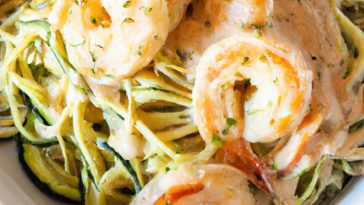 Deliciously Keto: Creamy Garlic Butter Shrimp with Zucchini Noodles